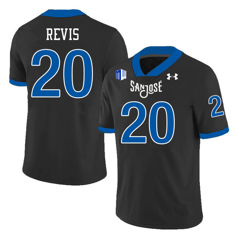 #20 Isiah Revis SJSU Jersey,San Jose State Spartans Football Jersey College Uniforms-Black #20 Isiah Revis SJSU Jersey,San Jose State Spartans Football Jersey College Uniforms-Black